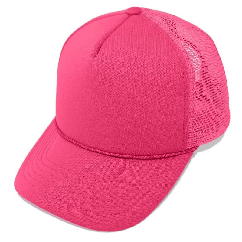 DALIX Trucker Cap Adjustable Snapback in Neon (Hot Pink) - Image 2